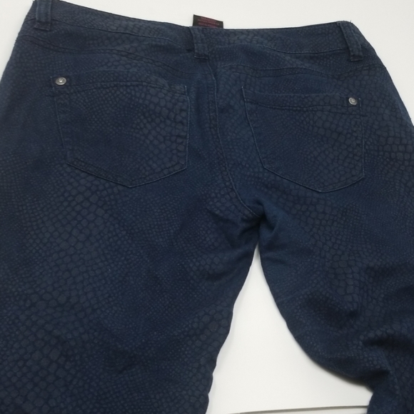 Material Girl Snake Print Blue Wash Skinny Pants - Picture 3 of 4